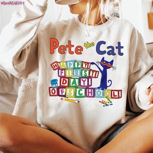 Pete le chat joyeux rentrée des classes png, Groovy Cat Png, The cool cat back to school png, livre pour enfants cadeau, enseignant de maternelle png