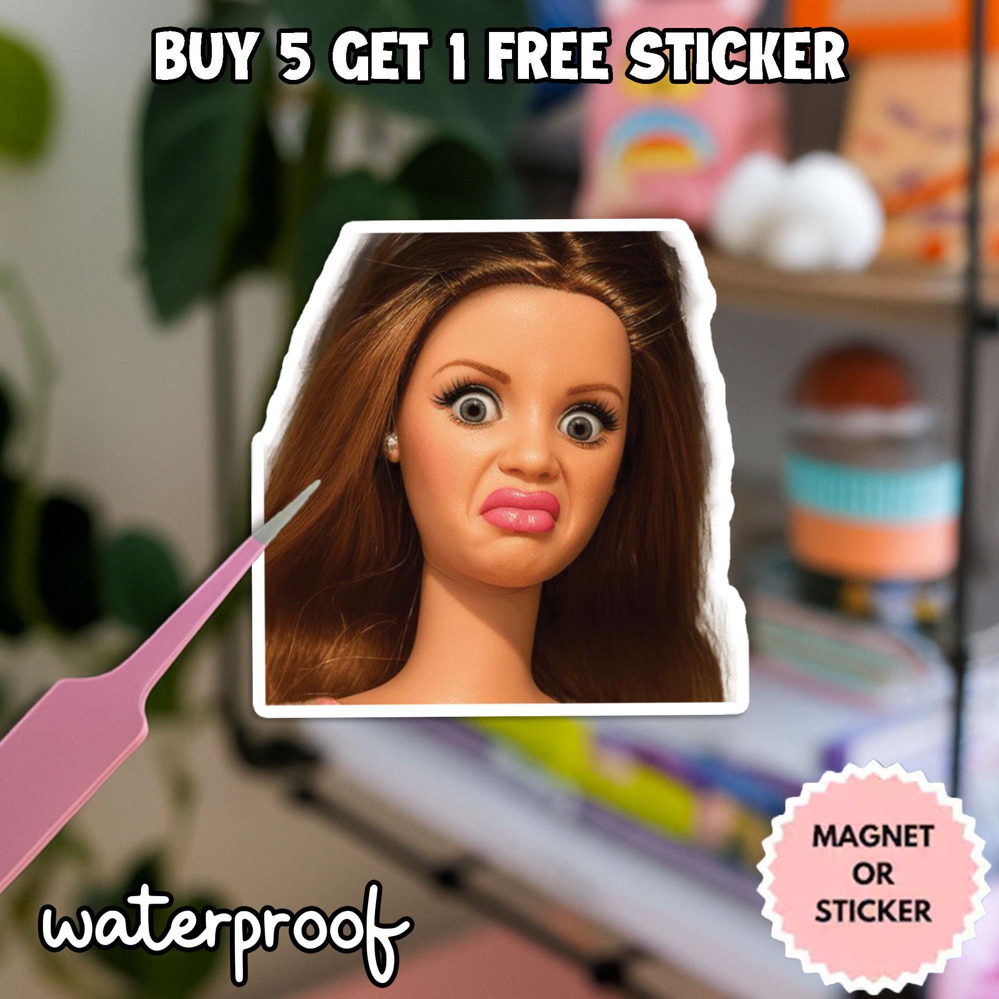 Disgusted Doll Meme Sticker, Funny Reaction Girl Sticker, Sassy ...