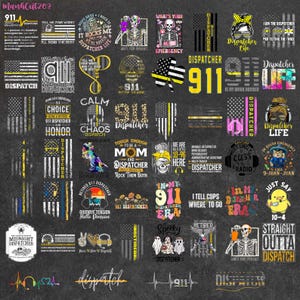 50+ Dispatcher 911 png bundle, Police png, Rescue png, Emergency png, Distressed dispatcher t-shirt sublimation design