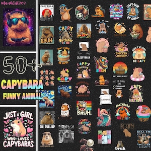 50+ Files Capybara Png Bundle, Funny Capybara Png Clipart, Capyboba Png, Capybara Silhouette, Capybara Design, Commercial Use, Digital File