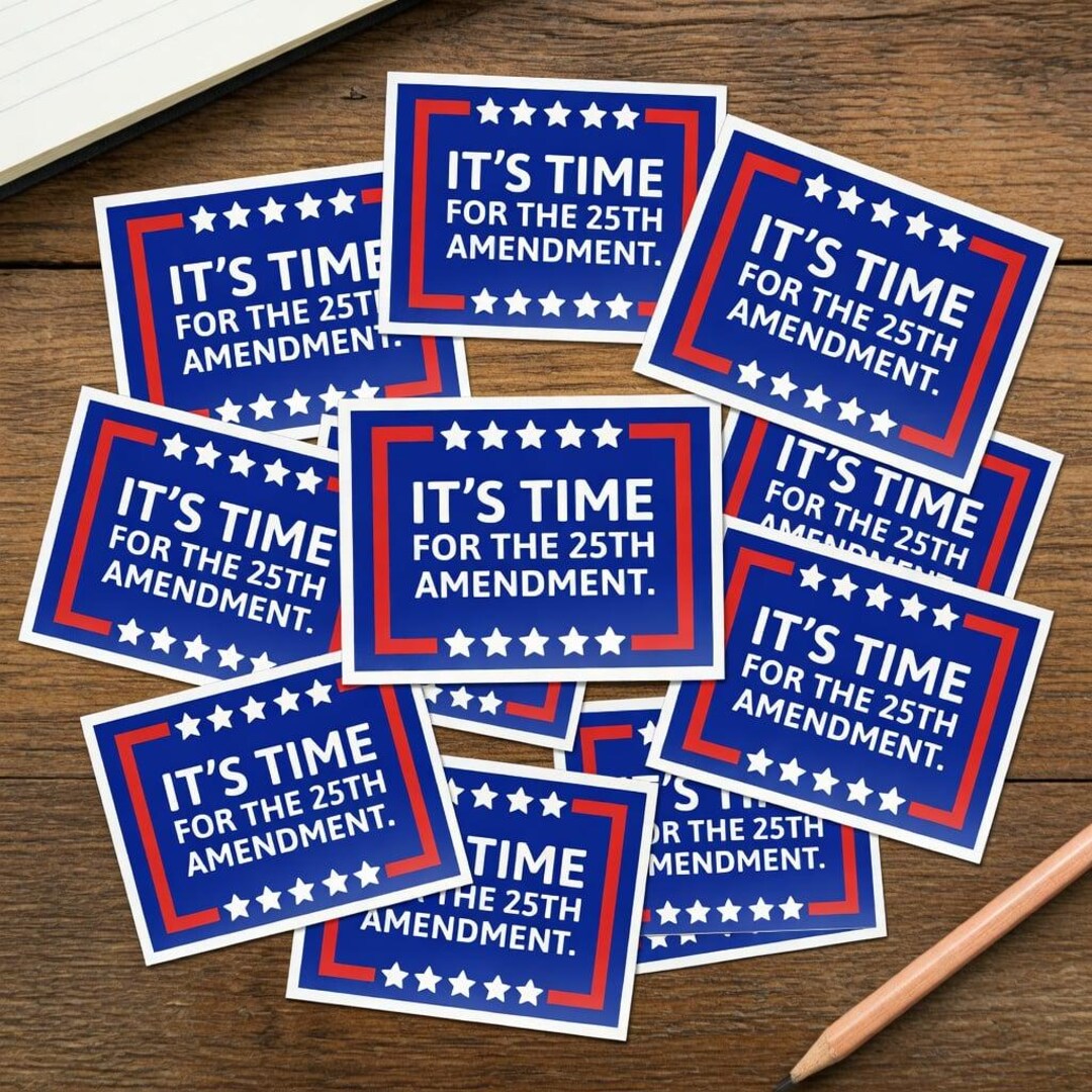 25th Amendment It's Time Pach Sticker, Political Protest Stickers ...