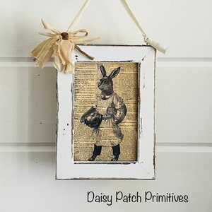 Primitive Rabbit Framed Print Primitive Rabbit Print Primitive Peg ...