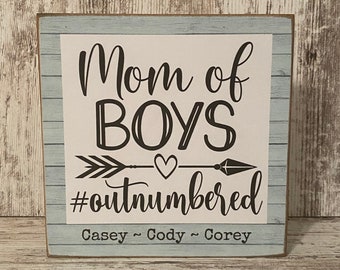 Mom of Boys Sign ~ Personalized Sign ~ Mom Gift ~ Mother of Boys Sign