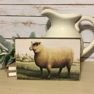 Vintage Sheep Sign,Primitive Sign,Farmhouse Decor image 1