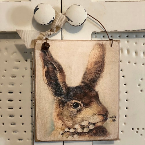 Primitive Spring Decorprimitive Rabbit Signprimitive Peg - Etsy