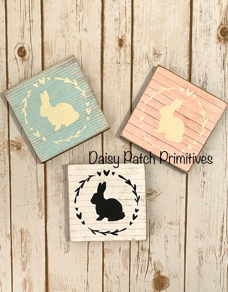 Spring Bunny SignBunny Rabbit SignEaster Bunny SignSpring Wreath SignTier Tray Sign