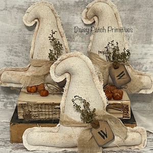Farmhouse Primitive Witch Hat ~ Witch Hat Bowl Fillers ~ Witch Hat Shelf Sitter ~ Primitive Halloween Decor