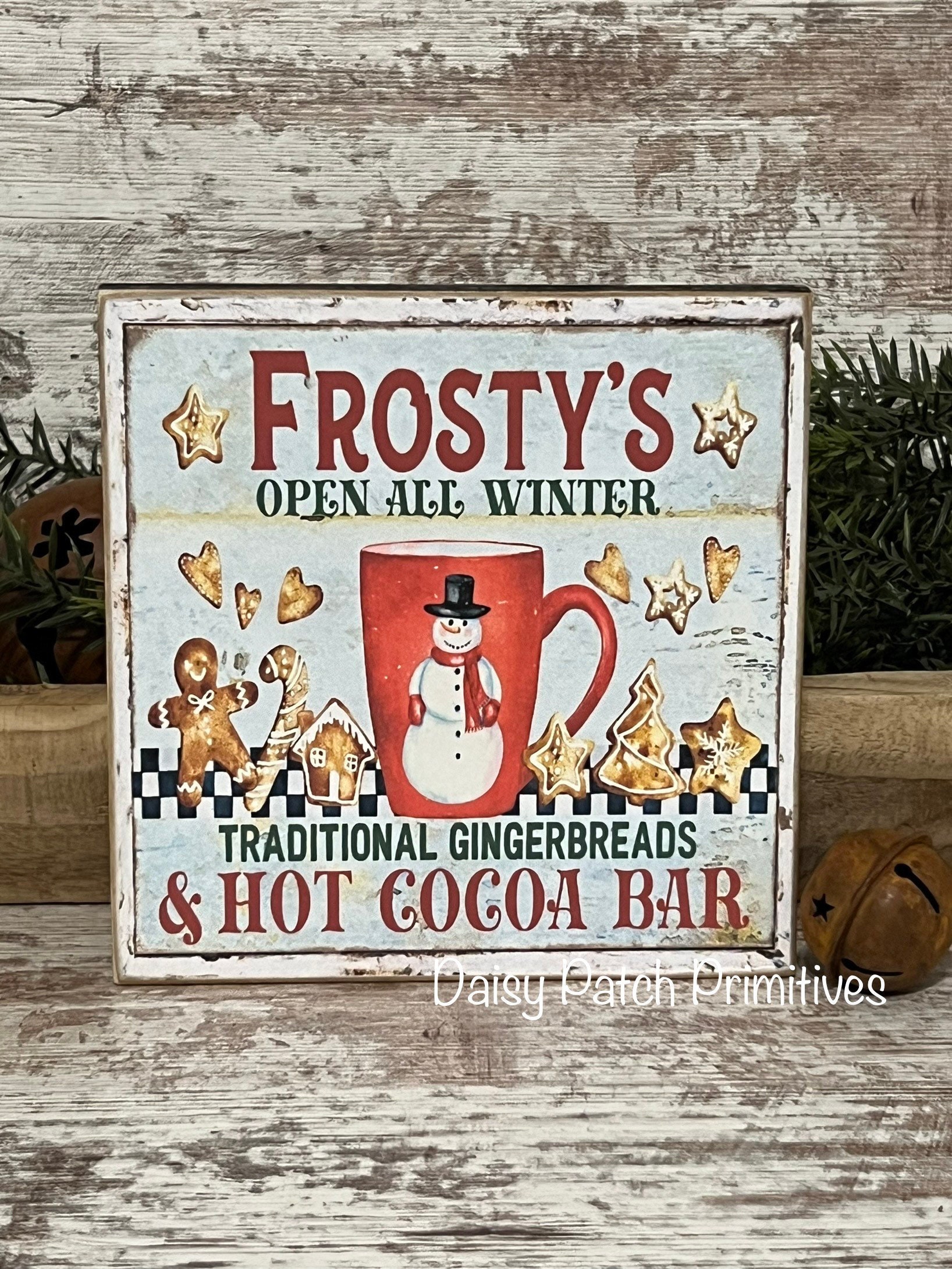 Frosty's Hot Cocoa Bar Sign ~ Hot Cocoa Bar Sign ~ Tiered Tray Sign ...