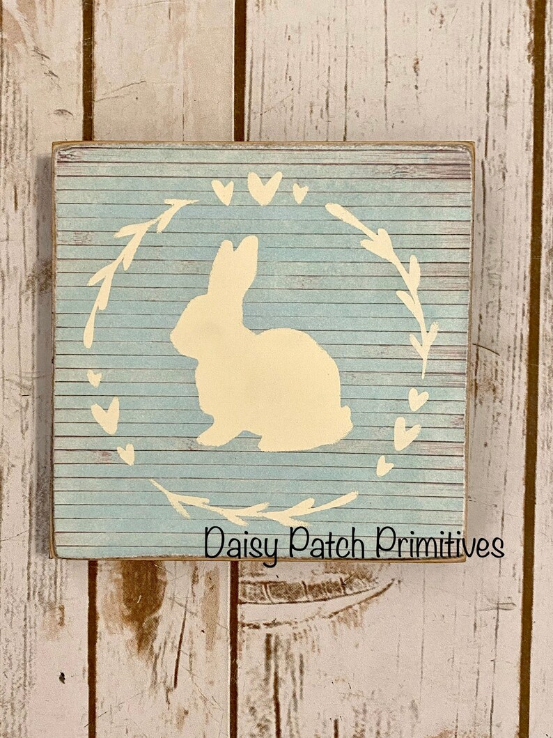 Spring Bunny SignBunny Rabbit SignEaster Bunny SignSpring Wreath SignTier Tray Sign