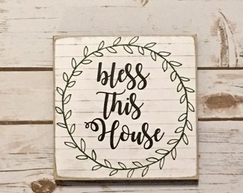 Bless This House,Bless This House Sign,Farmhouse Decor,Rustic Wall Decor