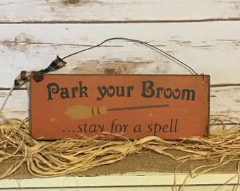 Primitive Witch Sign ~ Primitive Halloween Sign ~ Primitive Witch Decor