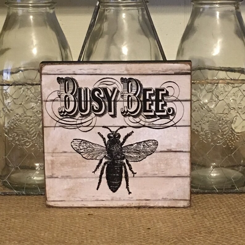 Busy Bee Sign,Bee Sign,Bumble Bee,Queen Bee,Wood bee sign,Bee decoration image 2