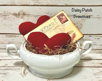 Vintage Postcard Wood Sign | Rustic Farmhouse Decor | Primitive Tiered Tray Accent