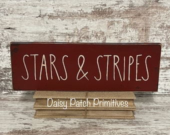 Primitive Americana Sign ~ Stars & Stripes ~ Primitive Sign