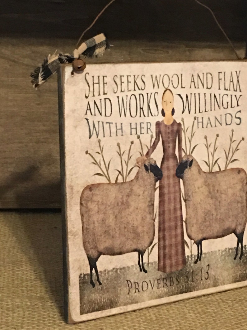 Primitive Sheep Wood Sign: Farmhouse Folk Art Decor - Etsy