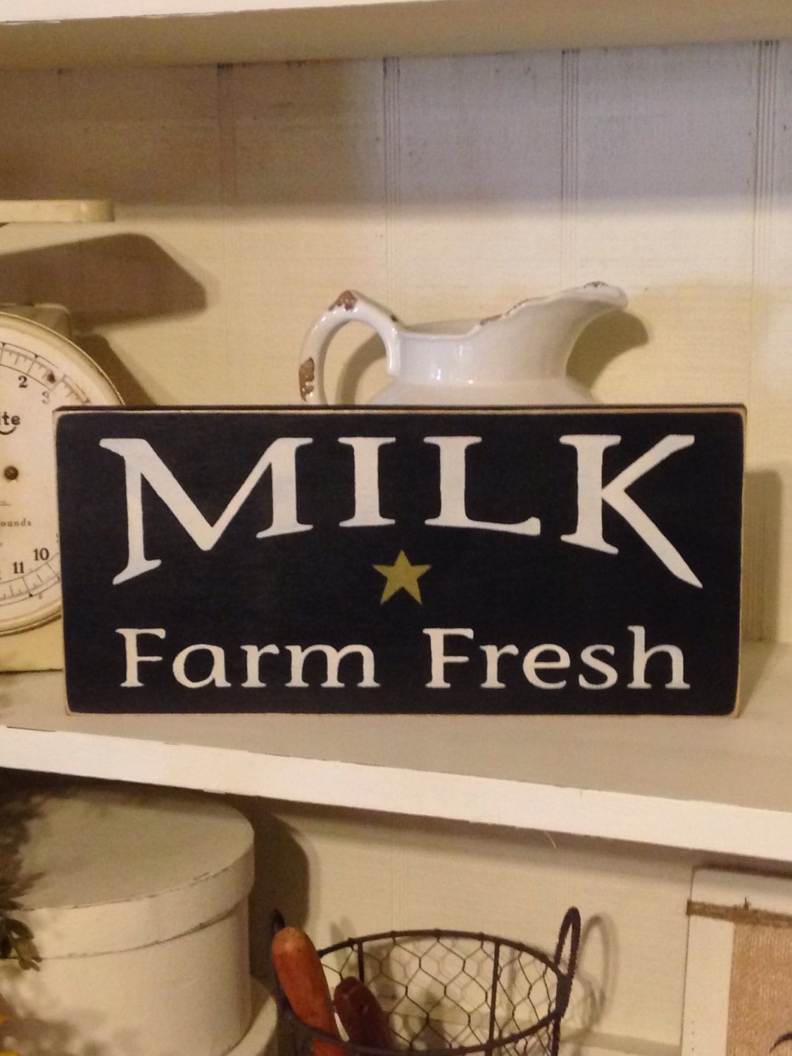 Farmhouse DecorPrimitive DecorFresh Milk Sign Kitchen Sign Etsy