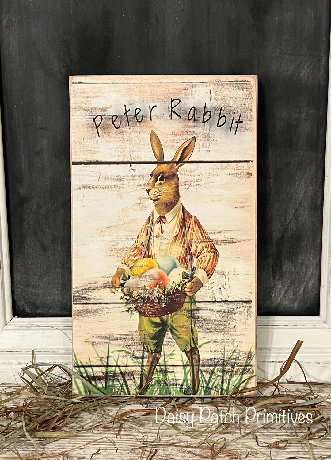 Peter Rabbit Sign, Primitive Rabbit Sign, Primitive Spring Sign - Etsy