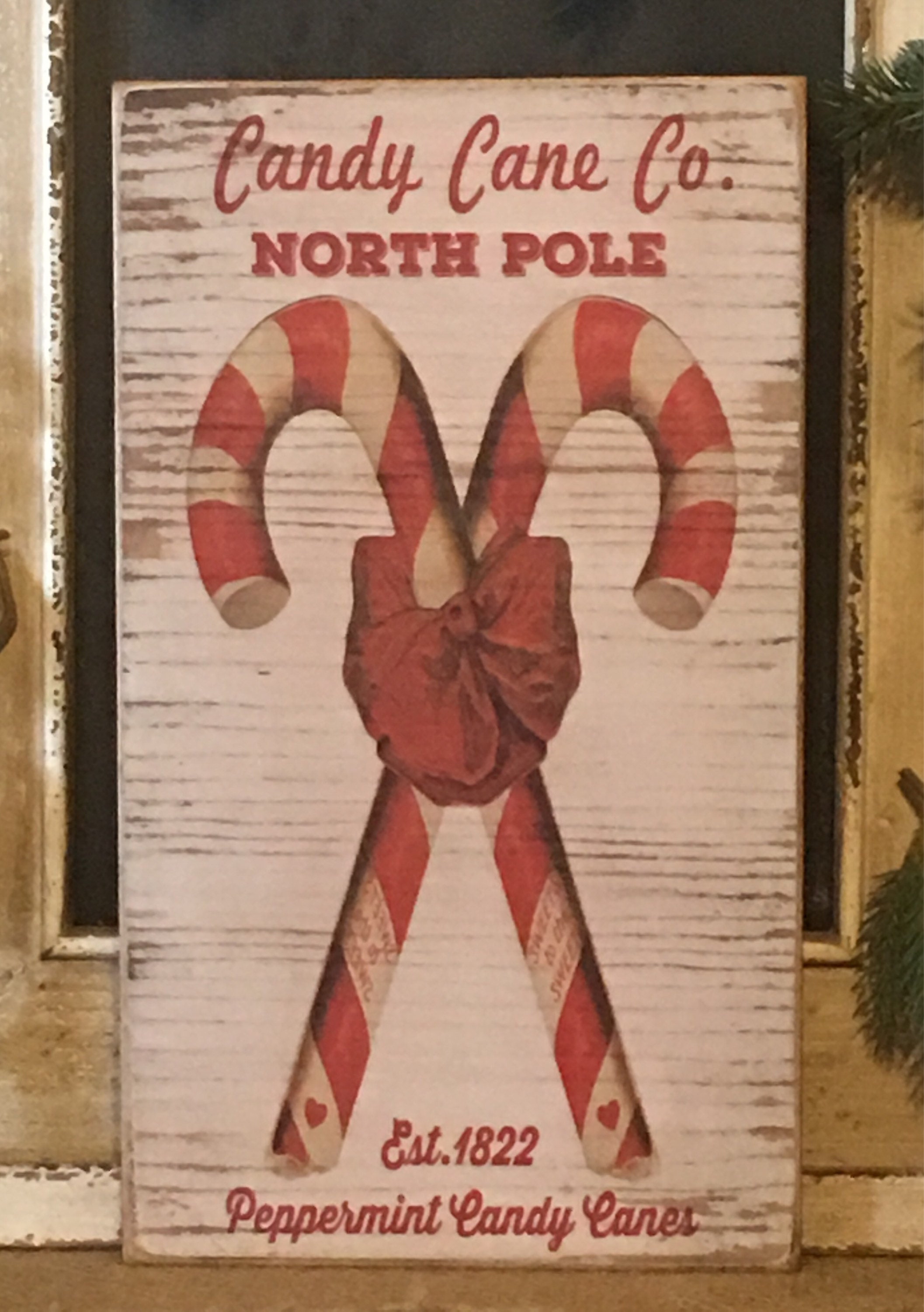 Candy Cane SignChristmas SignChristmas DecorationPrimitive Etsy