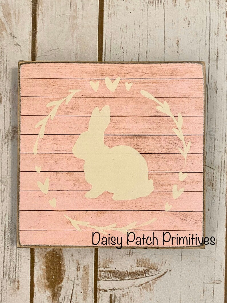 Spring Bunny SignBunny Rabbit SignEaster Bunny SignSpring Wreath SignTier Tray Sign