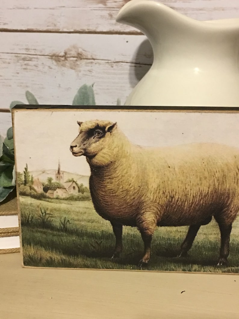 Vintage Sheep Sign,Primitive Sign,Farmhouse Decor image 2