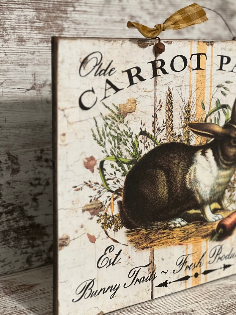 Primitive Olde Carrot Patch Bunny Sign ~ Primitive Rabbit Sign ...