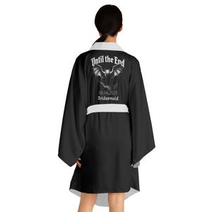 Black Gothic Bridesmaid Robe, Gothic Bride, Gothic Bachelorette, Goth Bachelorette Gift, Goth Unique Gift, Gothic Wedding Gift