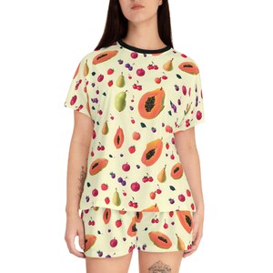 Tropical pajama set, fruit pajamas, Fruit Design pjs, family pajamas, bridesmaid pajamas, bride pj&#39;s, custom pajamas