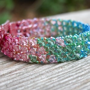 Bead-Woven Bracelet with Sparky Swarovski Crystals