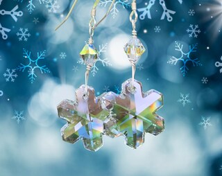 Orecchini A Perno Fiocco Di Neve Con Cristallo Austriaco - Ipoallergenici, Eleganti, Regalo Di Natale Per Donne E Ragazze