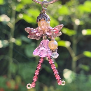 Dragonfly Fairy Charm Ornament: Beaded Crystal Sun Catcher