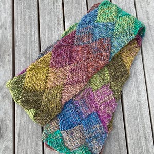 Hand Knitted Soft Winter Scarf in Bright Colors Green Purple Blue, Handmade Knit Silk Mohair and Wool Scarf, Colorful Scarf, Gift for Her