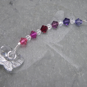 Beaded Suncatcher For Windows, Butterfly Suncatcher Prism, Swarovski Crystal Sun Catcher, Rear View Mirror Charm, Crystal Prism Suncatcher