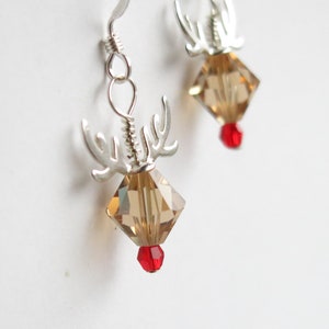 RUDOLPH The Red Nosed Reindeer Earrings, Christmas Earrings, Holiday Jewelry, Rudolph Earrings, Tween Gift, Girl Gift, Teacher Gift,Sterling