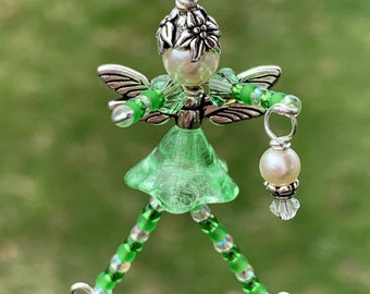 Good Luck Fairy Charm, Irish St. Patrick’s Day Miniature Fairy Ornament, Saint Patricks Green Fairy Zipper Pull Decoration, Tooth Fairy Gift