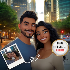 Custom Cartoon Animation, Personalised Family Portrait, Cartoon Portrait From Photo, valentine gift Cartoon Style Couple, Digital File