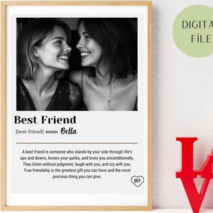 Printable Best friend custom photo gift Personalized best friend picture print Best friend birthday gift for her friendship photo albums