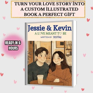 Livre d'histoires d'amour personnalisé Notre livre d'histoires d'amour, cadeau d'anniversaire, livre d'histoires sentimentales, cadeau de la Saint-Valentin, cadeau personnalisé pour couple, illustration