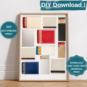 Blank Matchbox Poster Template, Blank Matchbook Template, Blank Matchbook Digital Download, Custom Matchbook DIY Matchbox matchboxes custom