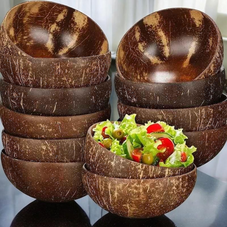Natural Coconut Shell Bowl Eco-friendly Wooden Bowl for Desserts ...
