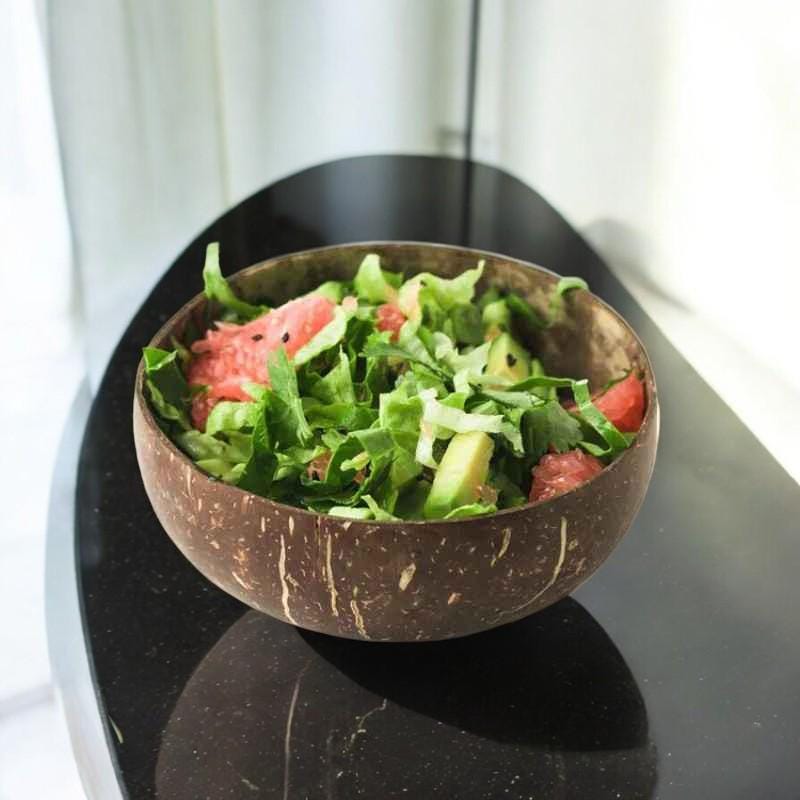 Natural Coconut Shell Bowl Eco-friendly Wooden Bowl for Desserts ...