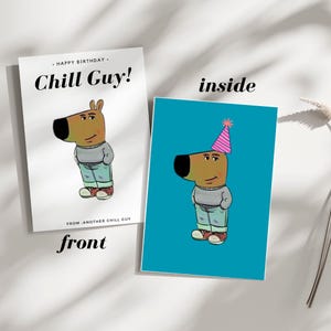 Carte d'anniversaire imprimable chill guy