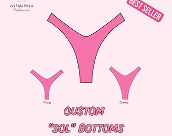 Custom Swimwear Bottoms | High-Hip 90's Style | Handmade Bikinis | Build Your Own | Trendy Prints | Personalized Swimwear