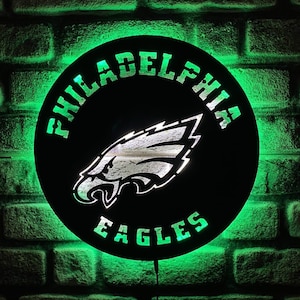 Letrero LED de los Philadelphia Eagles, letrero iluminado de los Philadelphia Eagles, regalo de San Valentín, fútbol americano, letrero de la NFL, decoración de pared iluminada