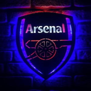 Insegna a LED dell'Arsenal, insegna al neon dell'Arsenal, insegne da parete della squadra di calcio, decorazioni per la caverna dell'uomo, regalo di Natale, arte murale sul calcio