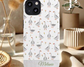 Etui na telefon z nadrukiem „Goose Lover”, wzór Cottagecore, uroczy nadruk zwierzęcy, unikatowa, wytrzymała obudowa na iPhone'a 16 15 14 13 12 11 Pro Max, Samsunga, Pixela