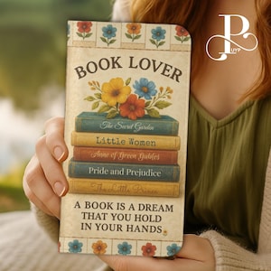 Benutzerdefinierte Buch Liebhaber Flip Handyhülle, personalisierte Bücher Stapel, Blumen Geschenk, Vintage Literatur Cover, iPhone 16 15 14 13 12 11, Samsung