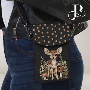Joli portefeuille pour téléphone, cadeau faon pour amoureux, sac à bandoulière pour téléphone portable, porte-cartes, léger et compact, étui pour téléphone pour iPhone/Samsung/Pixel