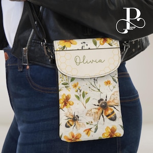 Cartera para teléfono con diseño de abejas, regalo para amantes de las abejas, bolso cruzado para teléfono móvil, ligero y compacto, bolso floral para teléfono para iPhone/Samsung/Pixel