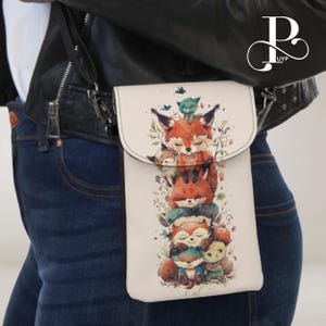 Süße Handy-Brieftasche, Animal Print, einzigartige Crossbody Bag für Handy, Kartenhalter, leichte, kompakte Handytasche iPhone/Samsung/Pixel
