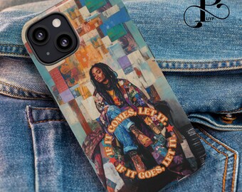 Denim Art Phone Case, Inspirational Quote, Cute Gift, Unique Tough Cover, iPhone 16 15 14 13 12 11 Plus Pro Max, Samsung Galaxy S24, Pixel 9